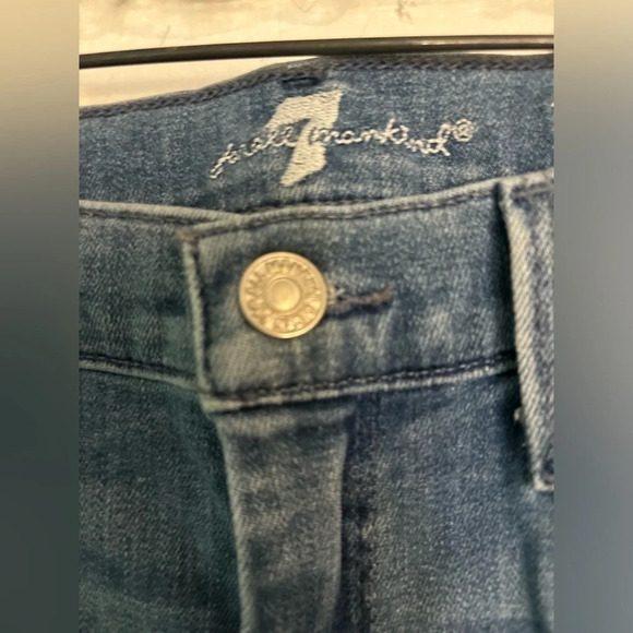 7 for all mankind women's high waist ankle skinny jean with stripe and stretch - Picture 2 of 6